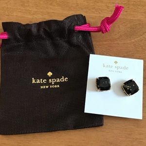 Kate Spade Black w/Gold Glitter Square Earrings